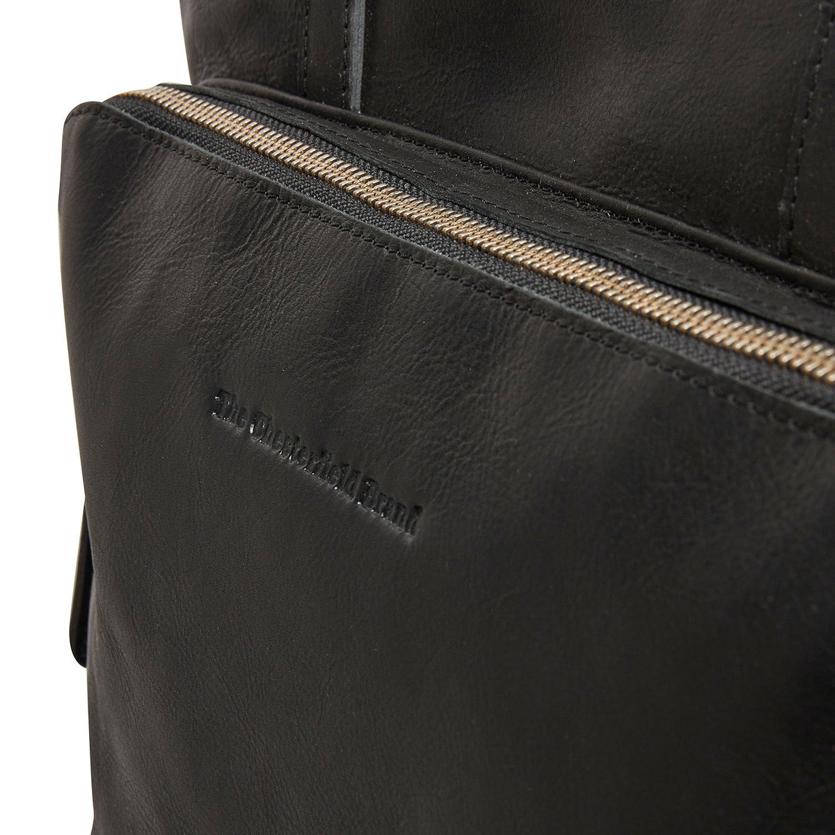 Solid Antique Brass Hardware & Heavy-Duty Dual Zipper Detail on Alicante Full-Grain Leather Shopper