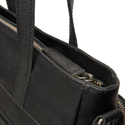 Alicante Full-Grain Leather Shopper نسائي - Structured Side Profile Showing Gusset Depth &amp; Expansion Capacity