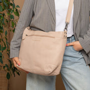 Classic 100% Full-Grain leather Bag - Rear Perspective Showing Reinforced Leather Straps &amp; Stitching