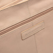 Astero Full-Grain Leather Shoulder Bag نسائي - Structured Side Profile Showing Gusset Depth &amp; Expansion Capacity
