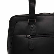 Elvar Full-Grain Leather Shoulder Bag نسائي - Structured Side Profile Showing Gusset Depth &amp; Expansion Capacity