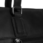 Flint Full-Grain Leather Shoulder Bag نسائي - Structured Side Profile Showing Gusset Depth &amp; Expansion Capacity