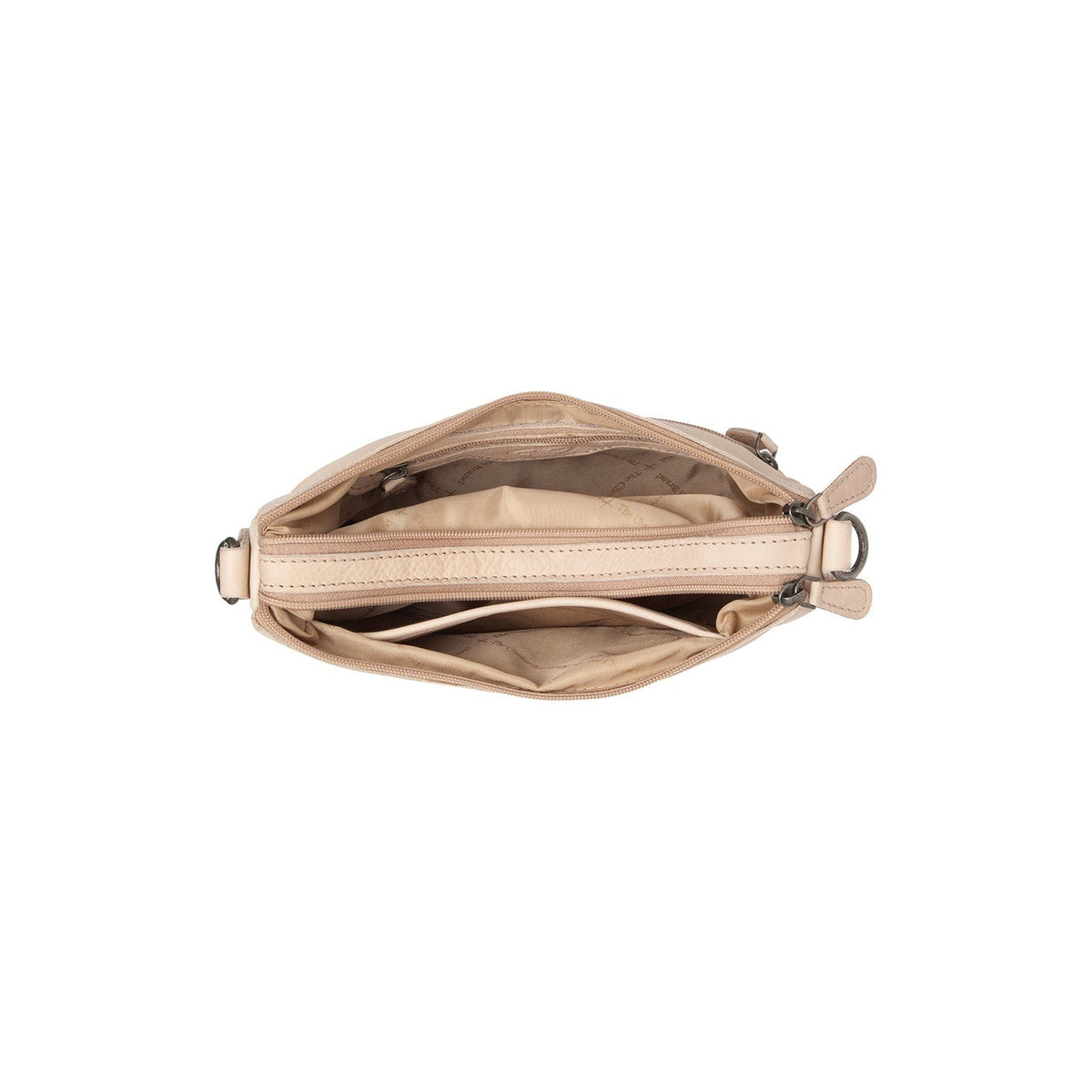 Solid Antique Brass Hardware &amp; Heavy-Duty Dual Zipper Detail on Irving Full-Grain Leather Shoulder Bag نسائي