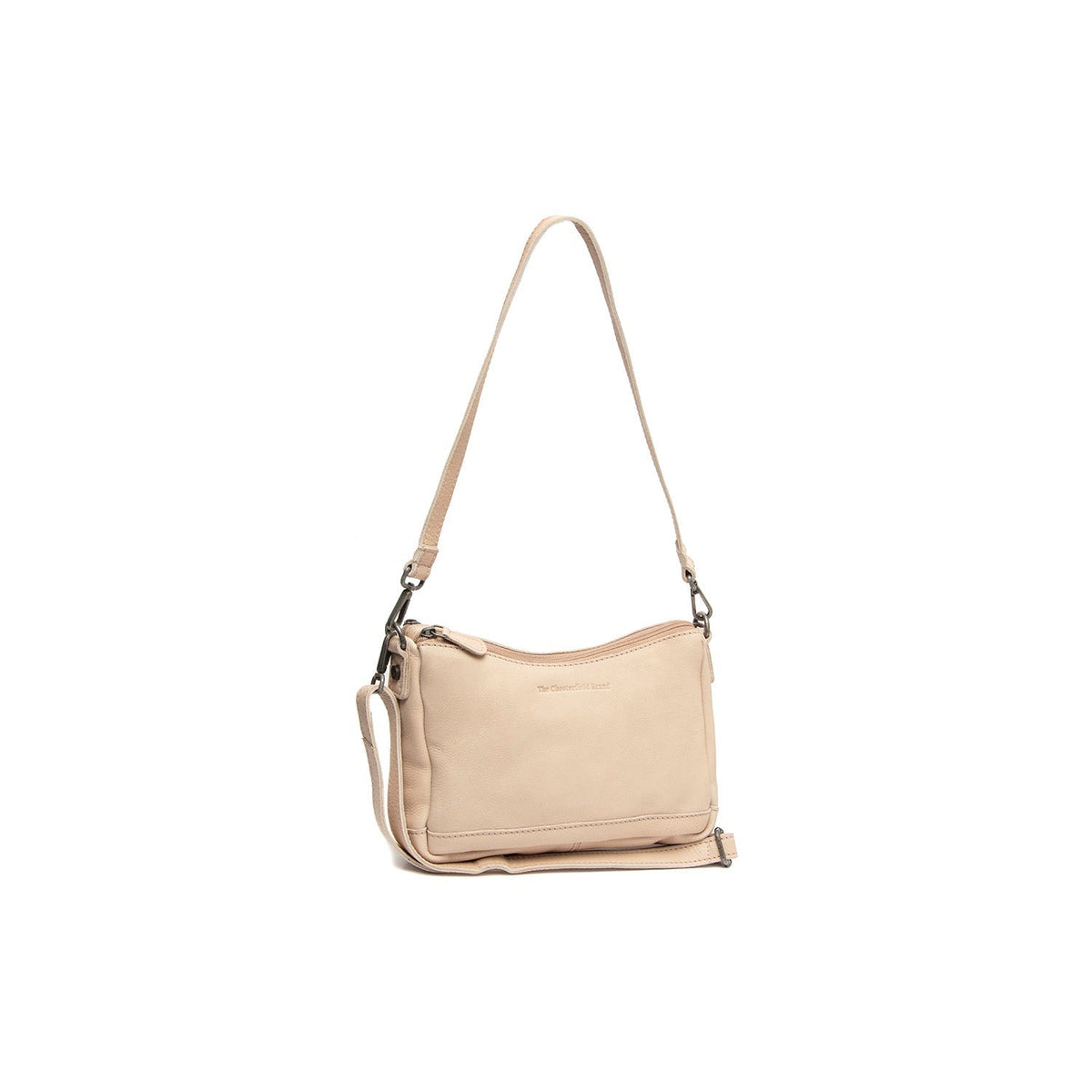 Irving Full-Grain Leather Shoulder Bag نسائي in Classic 100% Full-Grain Leather - Full Exterior Front Profile View | Buy Online