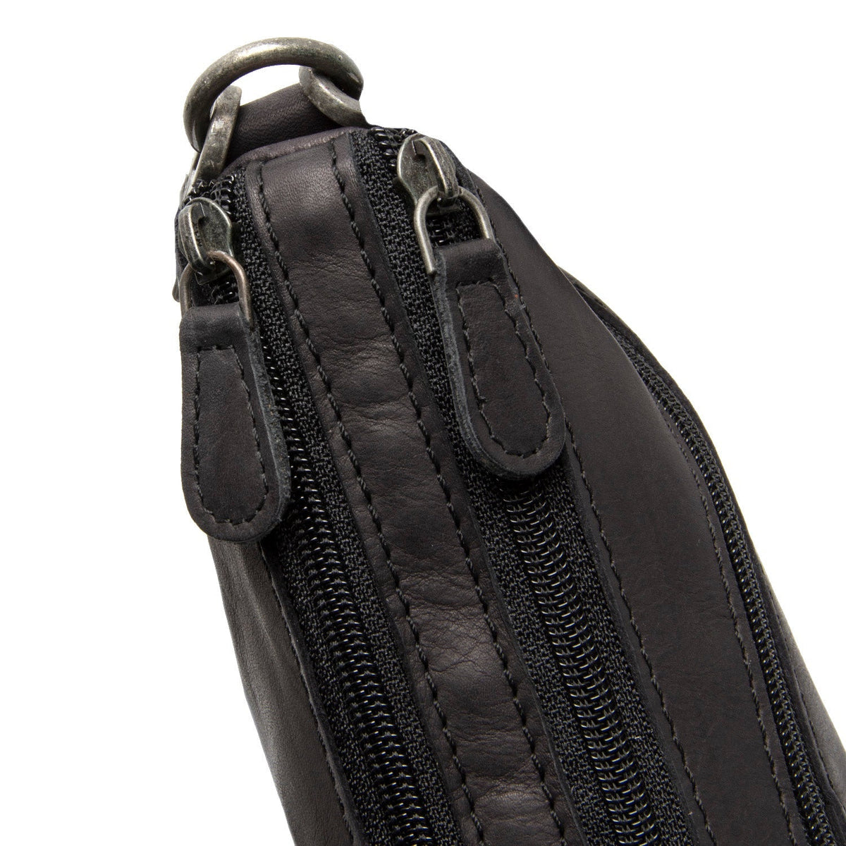 Black Leather Shoulder Bag Irving, detail view 3