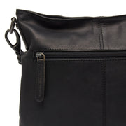 Solid Antique Brass Hardware &amp; Heavy-Duty Dual Zipper Detail on Jen Full-Grain Leather Shoulder Bag نسائي