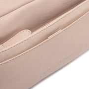 Solid Antique Brass Hardware &amp; Heavy-Duty Dual Zipper Detail on Liora Full-Grain Leather Shoulder Bag نسائي