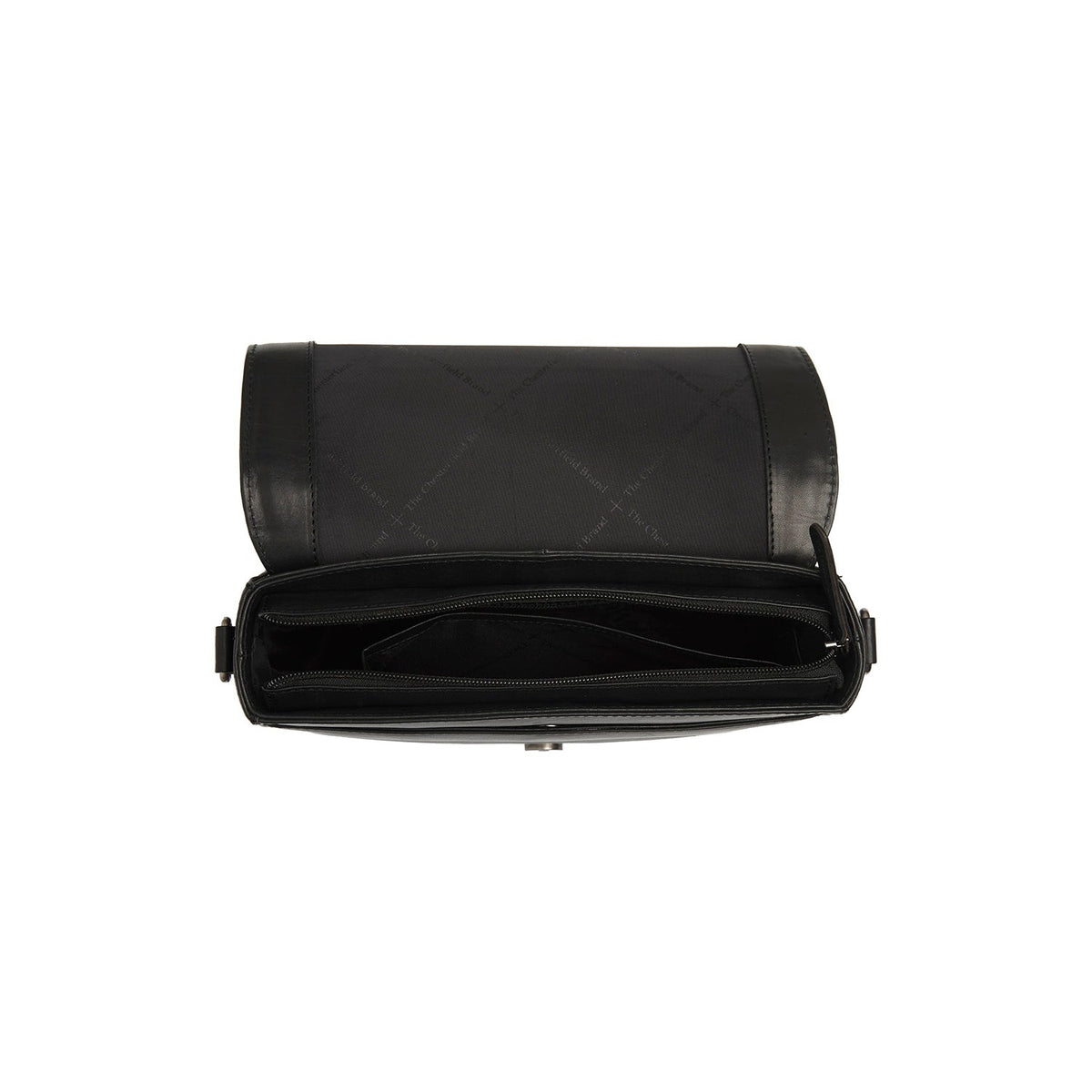 Solid Antique Brass Hardware &amp; Heavy-Duty Dual Zipper Detail on Lizzola Full-Grain Leather Shoulder Bag نسائي