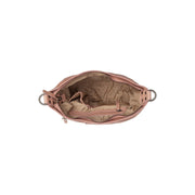 Solid Antique Brass Hardware &amp; Heavy-Duty Dual Zipper Detail on Lucy Full-Grain Leather Shoulder Bag نسائي