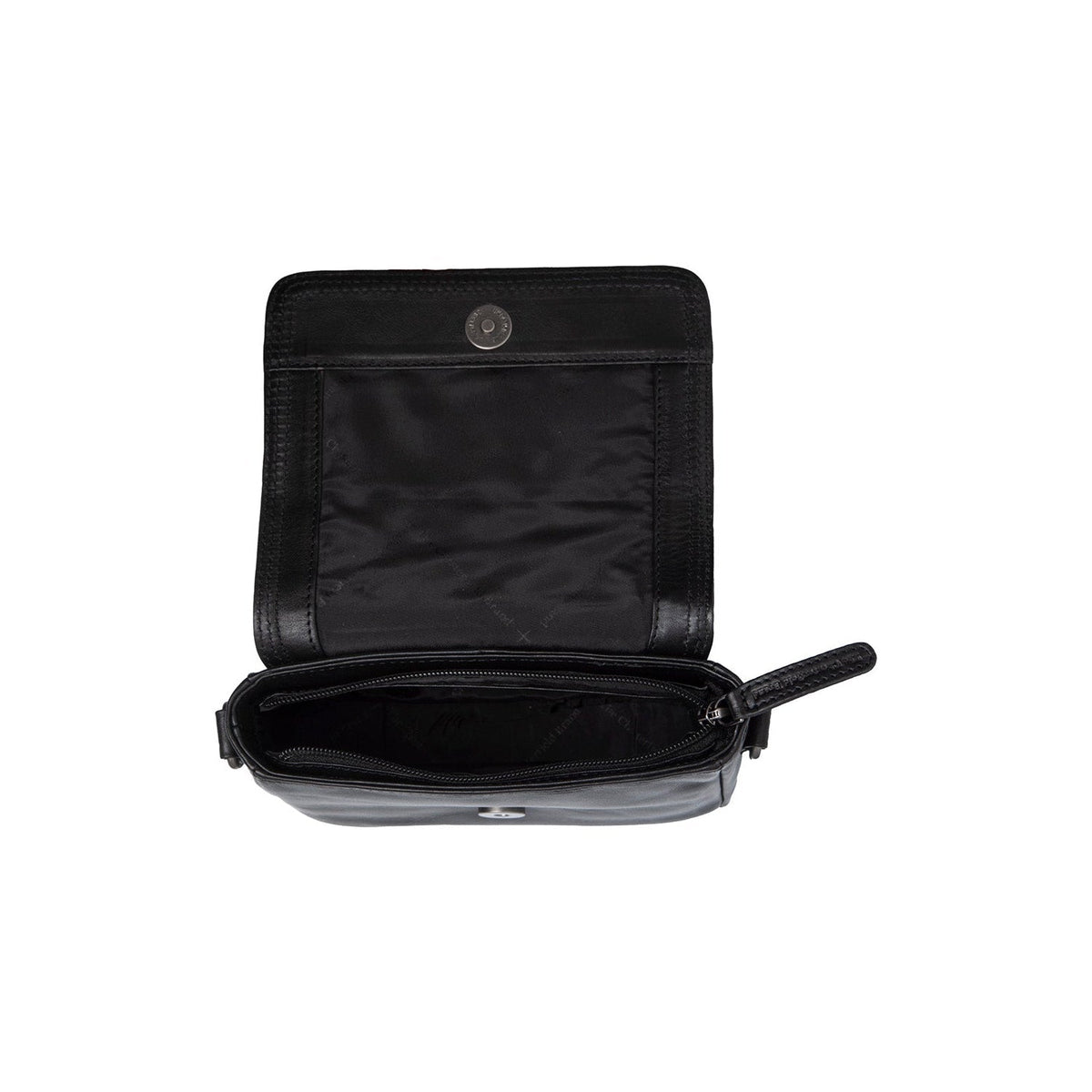 Solid Antique Brass Hardware &amp; Heavy-Duty Dual Zipper Detail on Marcella Full-Grain Leather Shoulder Bag نسائي