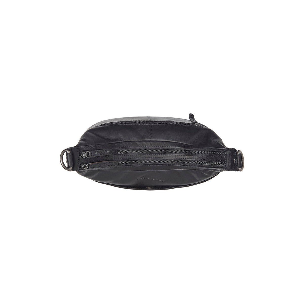 Solid Antique Brass Hardware &amp; Heavy-Duty Dual Zipper Detail on Olvia Full-Grain Leather Shoulder Bag نسائي