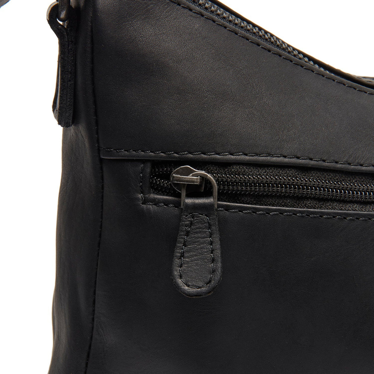 Tivra Full-Grain Leather Shoulder Bag نسائي - Structured Side Profile Showing Gusset Depth &amp; Expansion Capacity