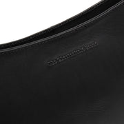 Solid Antique Brass Hardware &amp; Heavy-Duty Dual Zipper Detail on Valentano Full-Grain Leather Shoulder Bag نسائي