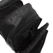 Leather Sling Bag Riga نسائي - Structured Side Profile Showing Gusset Depth &amp; Expansion Capacity