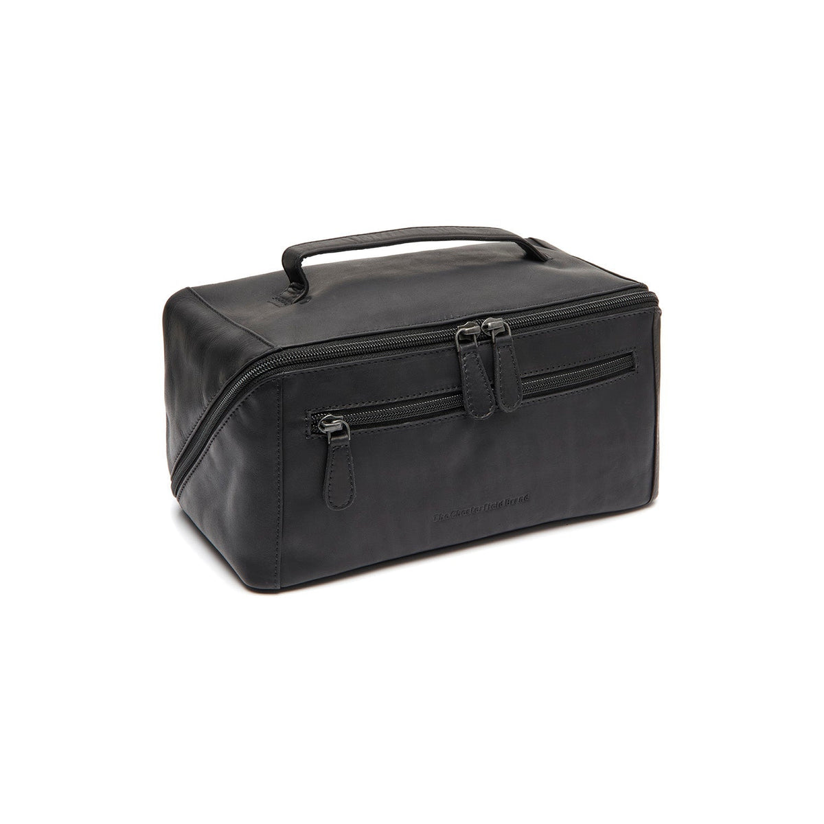 Trevia Full-Grain Leather Toiletry Bag نسائي in Classic 100% Full-Grain Leather - Front Profile View &amp; Tailored Silhouette | Buy Online
