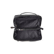 Trevia Full-Grain Leather Toiletry Bag نسائي - Lateral Side Profile View Showing Sleeve Cut &amp; Athletic Taper Fit