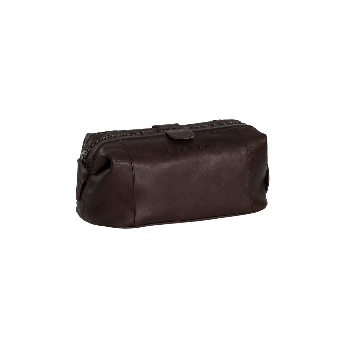 Tailored Rib Cuffs &amp; Hem Craftsmanship Construction Detail on Vince Full-Grain Leather Toiletry Bag نسائي