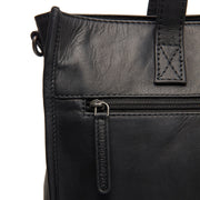 Adana جلد طبيعي فل جرين حقيبة تسوق جلدية - Structured Side Profile Showing Gusset Depth &amp; Expansion Capacity
