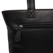 Alveron Full-Grain Leather Tote Bag نسائي - Structured Side Profile Showing Gusset Depth &amp; Expansion Capacity