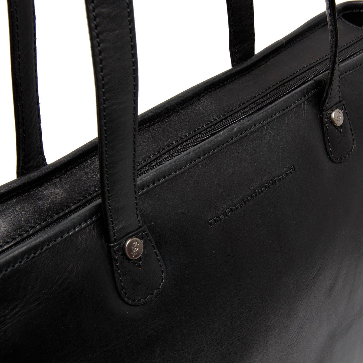 Astano Full-Grain Leather Tote Bag نسائي - Structured Side Profile Showing Gusset Depth &amp; Expansion Capacity