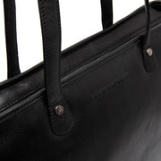 Astano Full-Grain Leather Tote Bag نسائي - Structured Side Profile Showing Gusset Depth &amp; Expansion Capacity