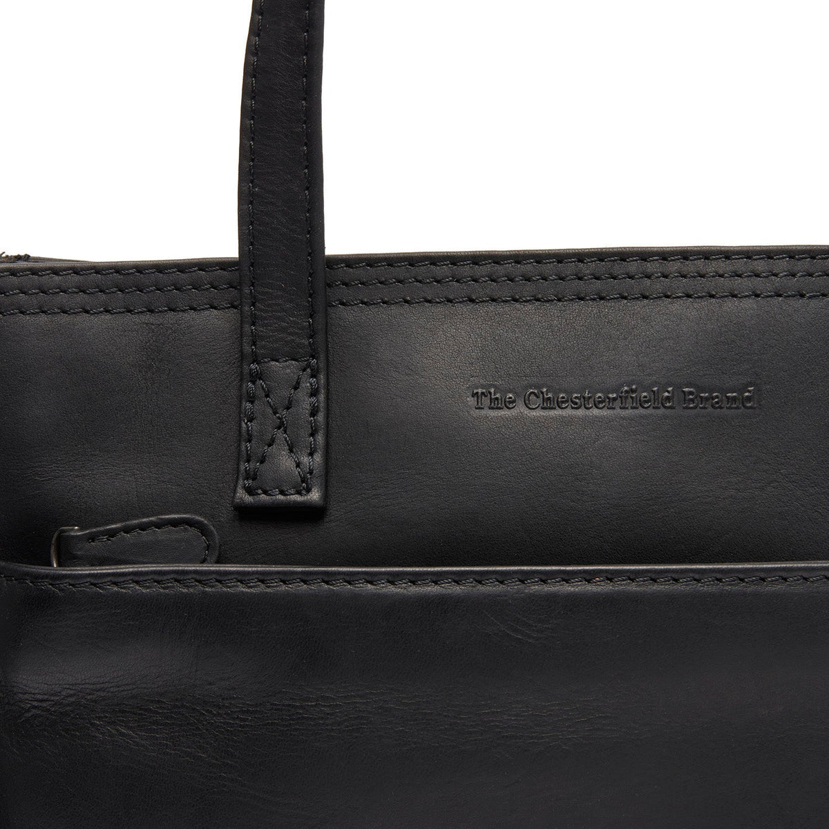 Classic 100% Full-Grain leather Bag - Rear Perspective Showing Reinforced Leather Straps &amp; Stitching