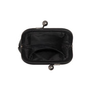 Calvia Full-Grain Leather Wallet نسائي - Structured Side Profile Showing Gusset Depth &amp; Expansion Capacity