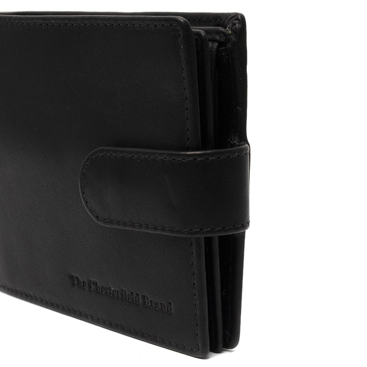 Curtis Full-Grain Leather Wallet رجالي - Structured Side Profile Showing Gusset Depth &amp; Expansion Capacity