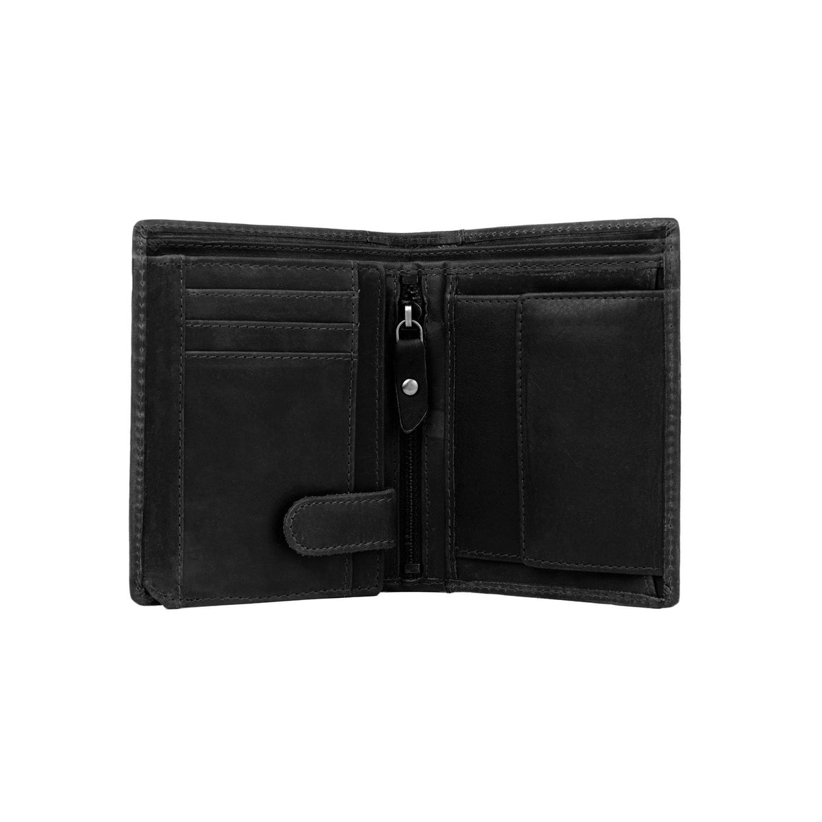 Ethel Full-Grain Leather Wallet نسائي - Structured Side Profile Showing Gusset Depth &amp; Expansion Capacity