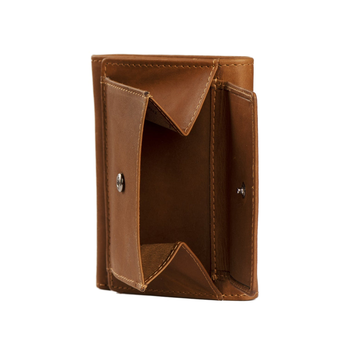 Solid Antique Brass Hardware &amp; Heavy-Duty Dual Zipper Detail on Harthoft Full-Grain Leather Wallet نسائي