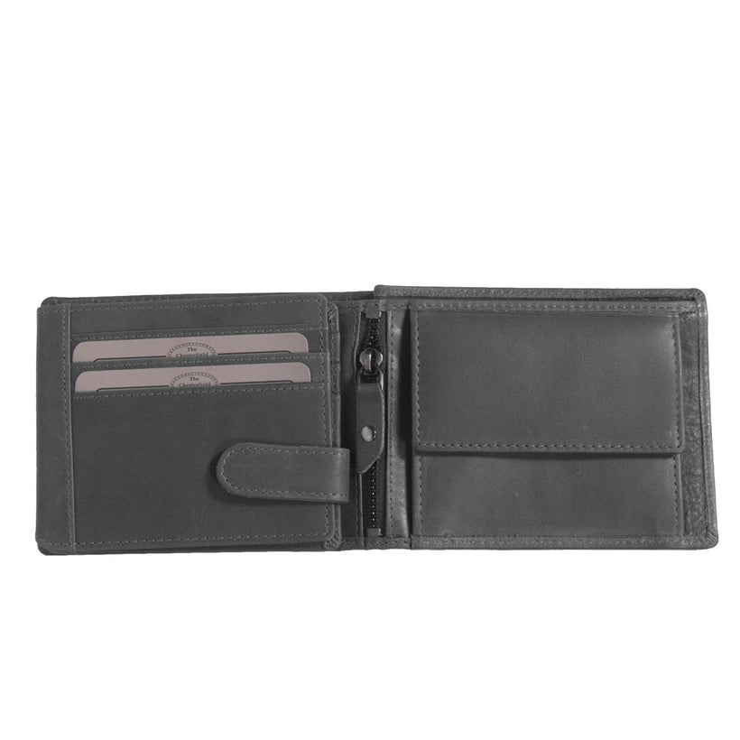 Classic 100% Full-Grain leather Wallet - Rear Perspective Showing Reinforced Leather Straps & Stitching