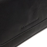 Solid Antique Brass Hardware &amp; Heavy-Duty Dual Zipper Detail on Rhodos Full-Grain Leather Wallet نسائي
