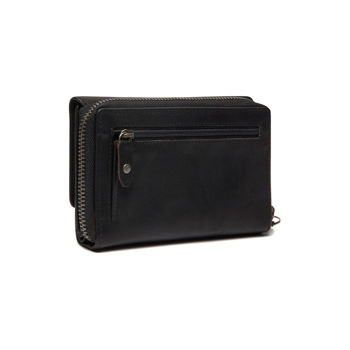 Rhodos Full-Grain Leather Wallet نسائي - Structured Side Profile Showing Gusset Depth &amp; Expansion Capacity