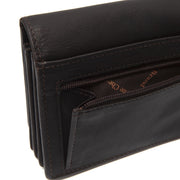 Solid Antique Brass Hardware &amp; Heavy-Duty Dual Zipper Detail on Salzburg Full-Grain Leather Wallet نسائي