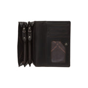 Classic 100% Full-Grain leather Wallet - Rear Perspective Showing Reinforced Leather Straps &amp; Stitching
