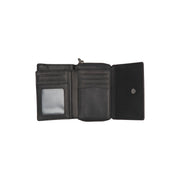 Sorraia Full-Grain Leather Wallet نسائي - Structured Side Profile Showing Gusset Depth &amp; Expansion Capacity