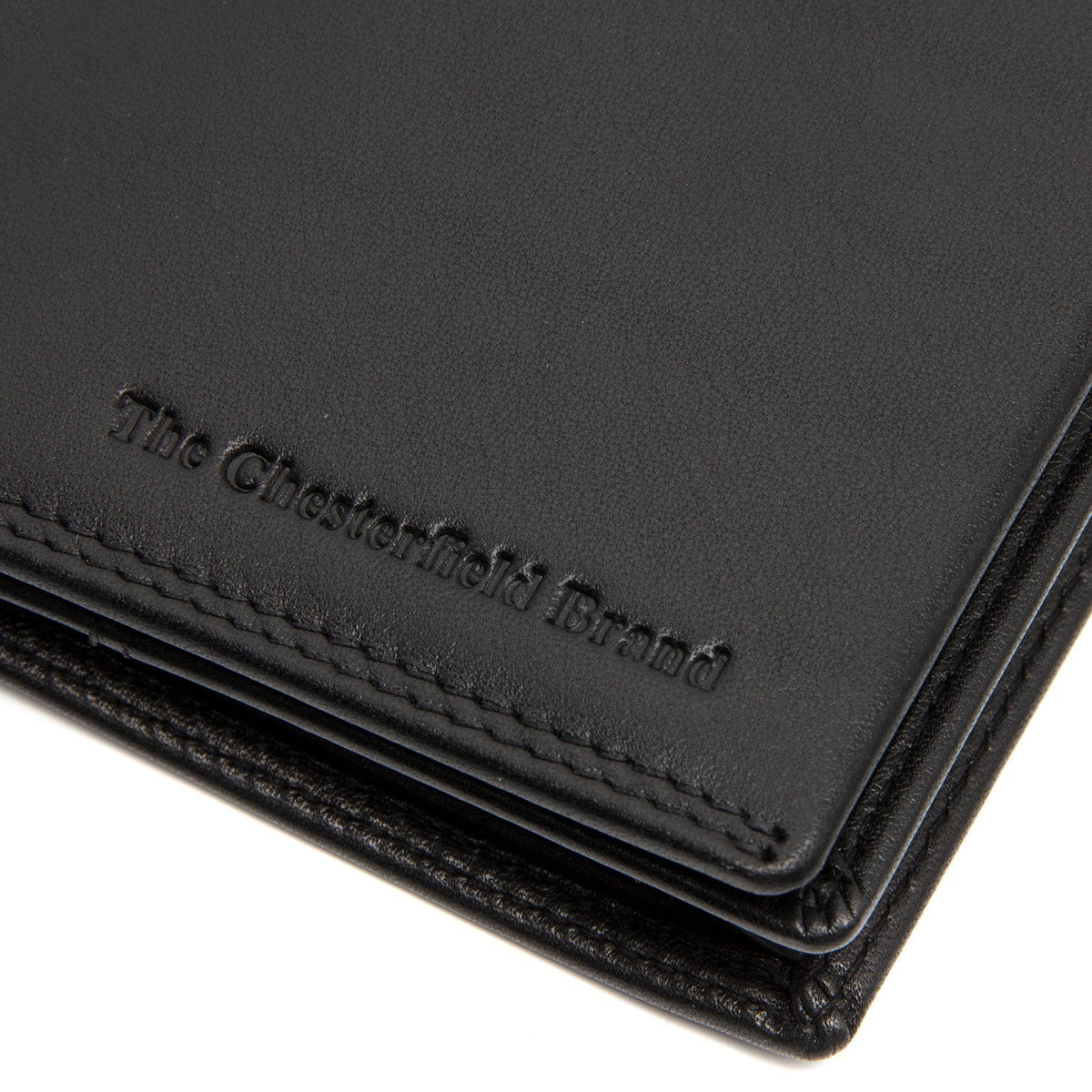 Solid Antique Brass Hardware &amp; Heavy-Duty Dual Zipper Detail on Vincent Full-Grain Leather Wallet رجالي