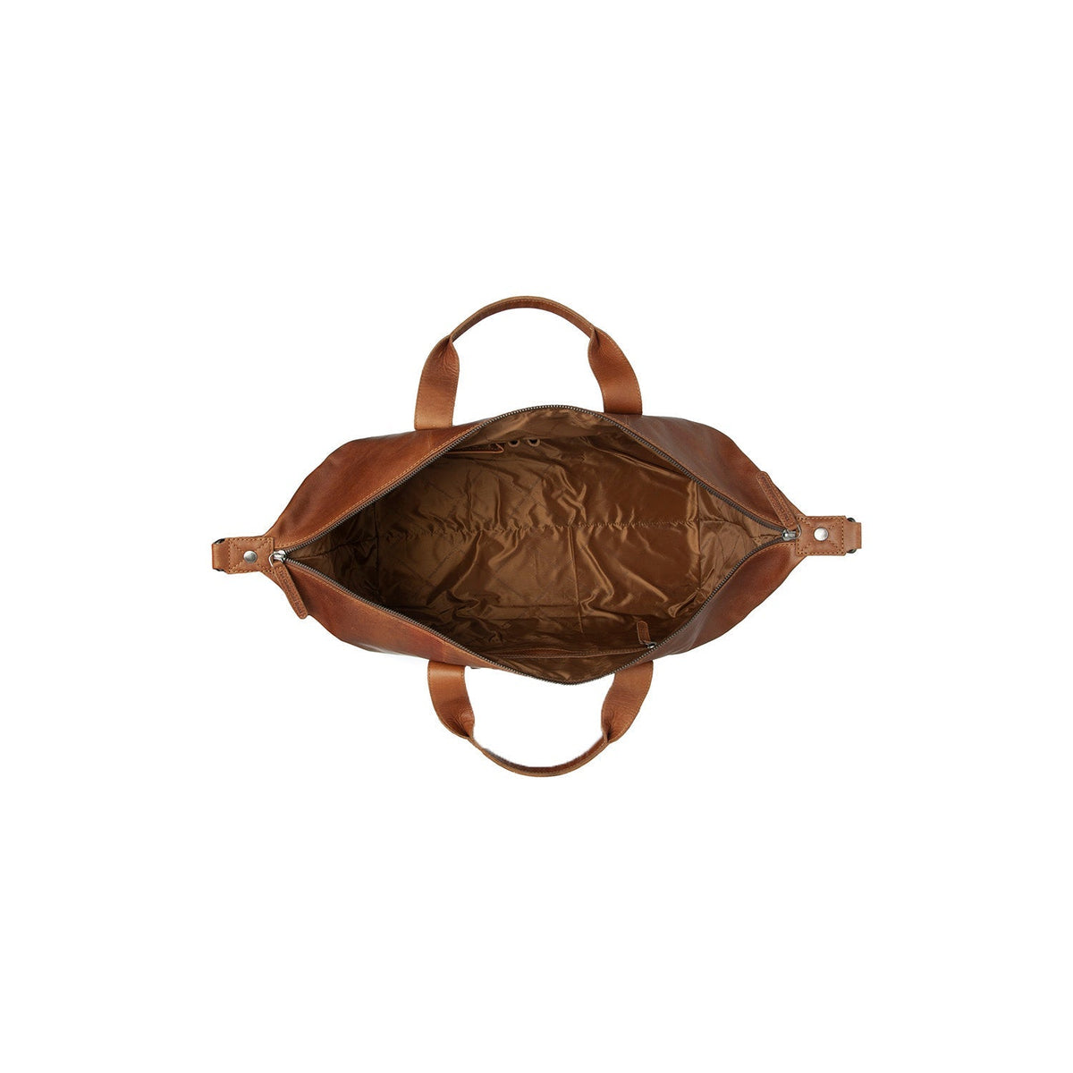 Cognac Leather Weekender Bag Conor, detail view 3