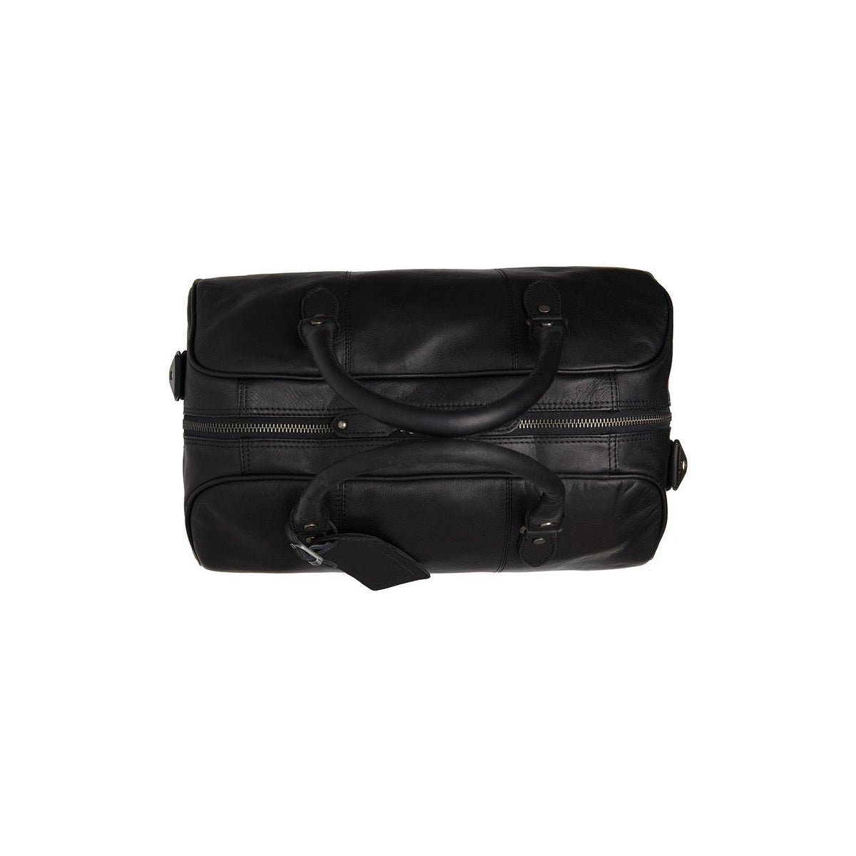 Liam Full-Grain Leather Weekender Bag نسائي - Structured Side Profile Showing Gusset Depth &amp; Expansion Capacity
