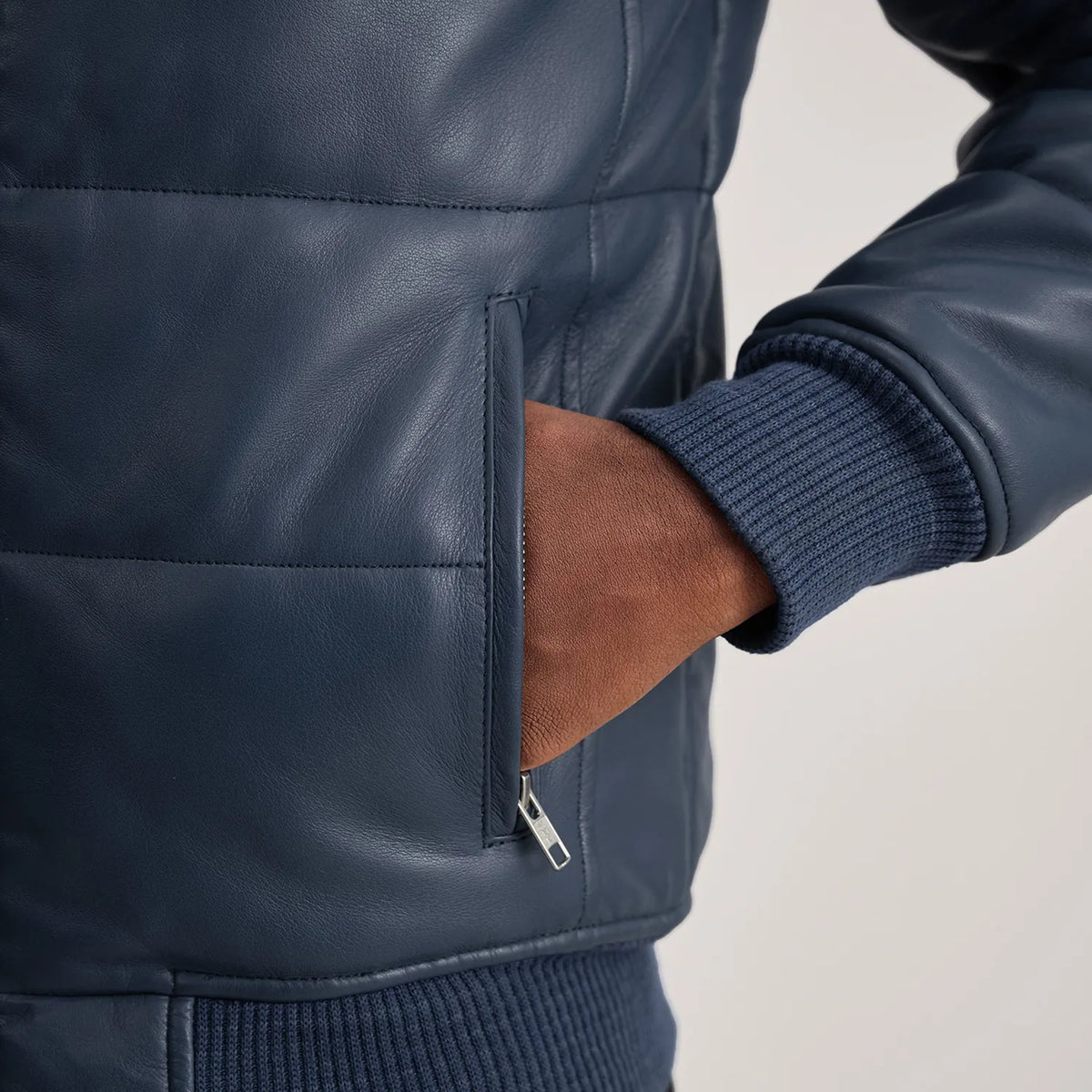 Lucas جاكيت بومبر جلد رجالي – alternate product view 6