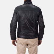 
تفاصيل مقربة of Band & Zipper Hardware on Maurice أسود جاكيت جلد رجالي