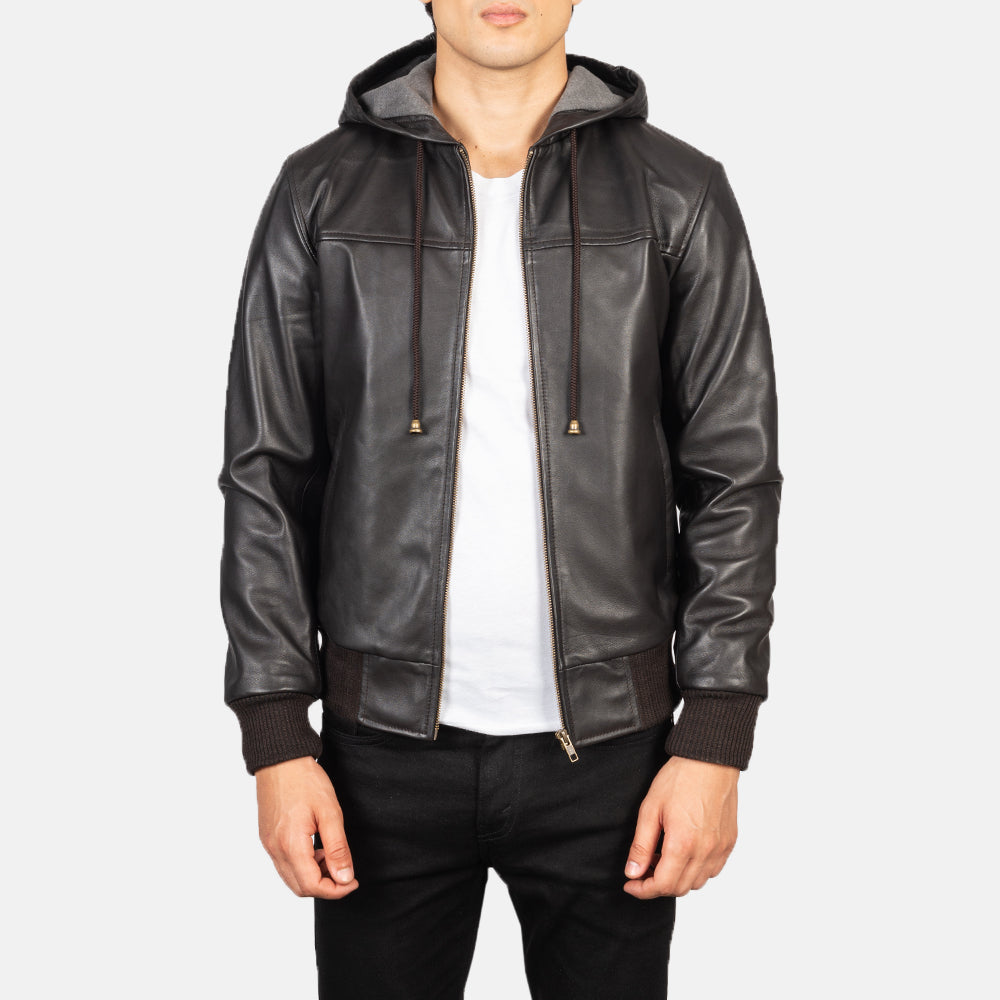 Nintenzo جاكيت بومبر جلد رجالي – alternate product view 1