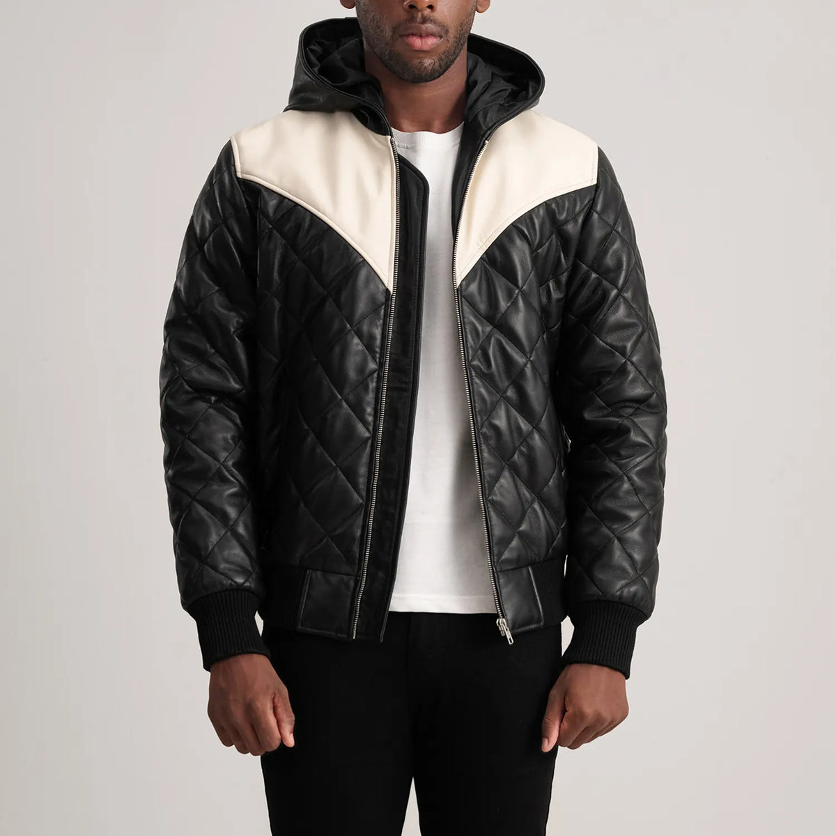 
Norman Tan Hooded Bomber Leather Puffer Jacket in Tan Brown Sheepskin Leather - عرض أمامي وقَصّة مفصلة أنيقة | شراء أونلاين عبر المتجر الرسمي