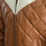 
Norman جاكيت جلد بيج تان Puffer جاكيت جلد رجالي – alternate product view 6