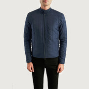 Men's Nyle مبطن Windbreaker جاكيت جلد رجالي - Lateral Side Profile View Showing Sleeve Cut &amp; Athletic Taper Fit
