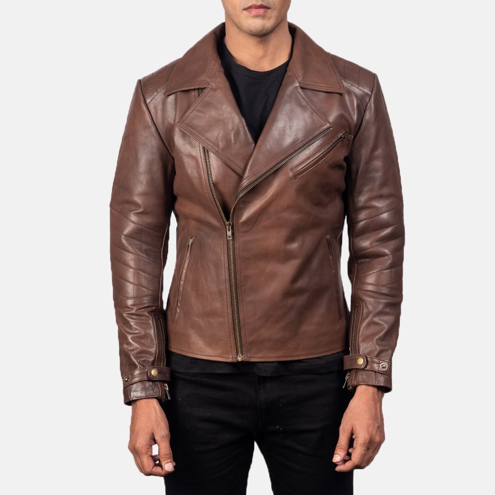Raiden جاكيت بايكر جلد رجالي – alternate product view 3