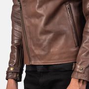Raiden جاكيت بايكر جلد رجالي – alternate product view 6