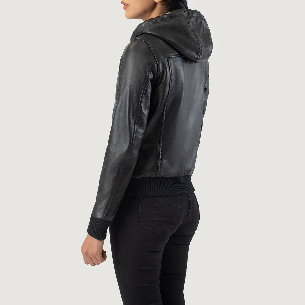 
Rebella Hooded جاكيت بومبر جلد نسائي – alternate product view 5