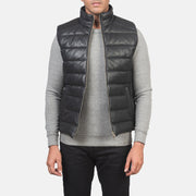 
Reeves أسود Leather فيست صدرية مبطن رجالي in Black Sheepskin Leather - عرض أمامي وقَصّة مفصلة أنيقة | شراء أونلاين عبر المتجر الرسمي