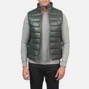 
Reeves أخضر Leather فيست صدرية مبطن رجالي in Green Sheepskin Leather - عرض أمامي وقَصّة مفصلة أنيقة | شراء أونلاين عبر المتجر الرسمي